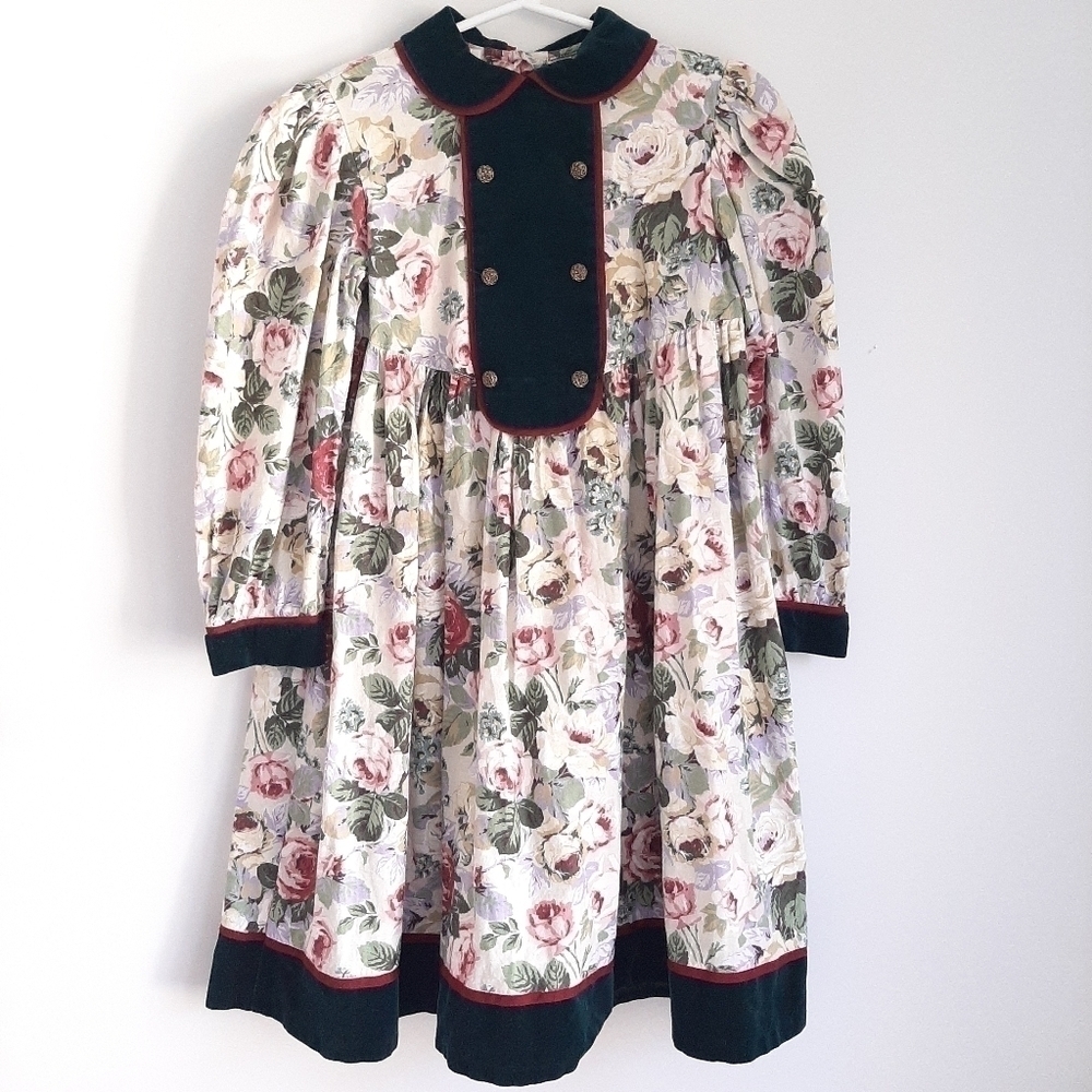 Vintage Made in Canada Elvira Vali floral dress size 6X